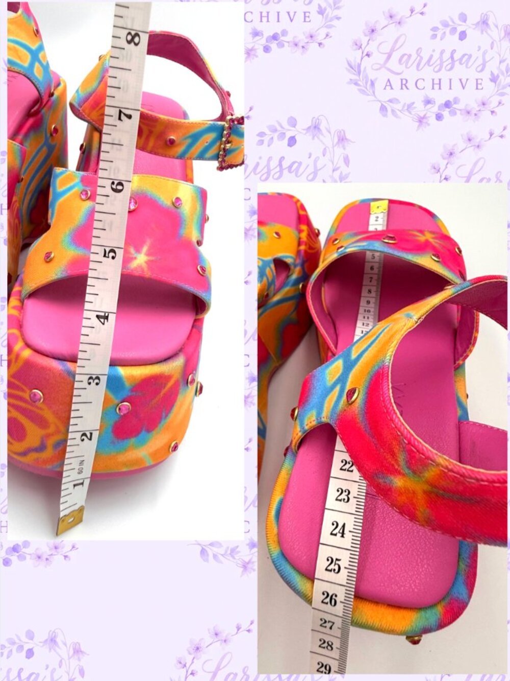 Club Exx by Dolls Kill | "Island Time" Neon Platform Sandals | Size 7 - Picture 10 of 16